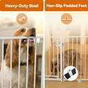 BFNN 120" W Freestanding Dog Gate with Door for Indoor & Outdoor, 24'' Tall
Foldable Metal Pet Gate for Doorways/Stairs/Hallways, Puppy Fence for Deck, Flexible Space Control, No Drill, White