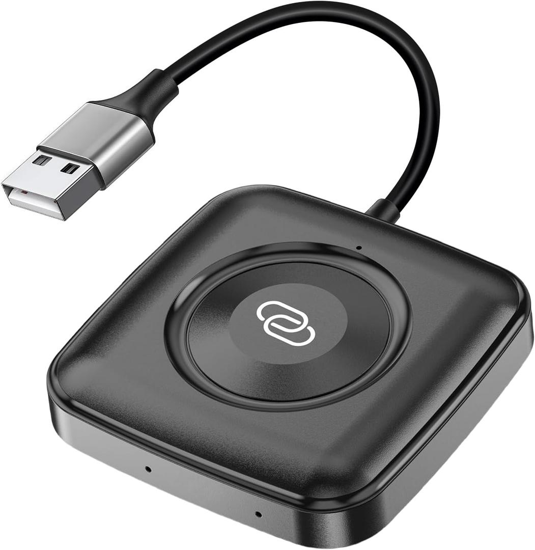 Wireless CarPlay Adapter for iPhone - Bluetooth Apple CarPlay Adapter Converts Wired to Wireless, Plug-and-Play, No Delay, Automatic Reconnection, Compatible with iOS 10+