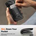 for iPhone 17 Pro Leather Case, Wallet Case with Card Holder (3 Cards) & Kickstand, Slim Protective Cover with Stand for iPhone 17 Pro 6.3"Black