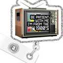 2 x Funny Nurse Badge Reel, Please Be Patient with Me RN Badge Buddy, Cute ID Work Badge Holder with Retractable Alligator Clip for Nurses RN EN Doctor Paramedic Teachers Medical Office Womens