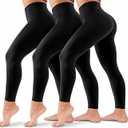 3 Pack Leggings for Women-High Wasited Tummy Control Yoga Pants Clothing for Workout Athletic Lounge,  Size Small-Medium
