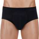 PROTECHDRY - Washable & Reusable Urinary Incontinence Cotton Brief Underwear for Men, with Front Absorbent Area Large Black (Large (Pack of 1))