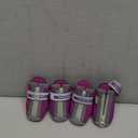 QUMY Dog Shoes for Small Dogs, Puppy Dog Boots & Paw Protector for Winter Snow Day, Summer Hot Pavement, Waterproof in Rain Weather, Ourdoor Hiking, Indoor Hardfloors Skid-resistant Sole Purple Size 1