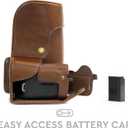 Megagear MG1185 Canon EOS Rebel T6s, 8000D (18-55mm) Ever Ready Leather Camera Case and Strap - Dark Brown