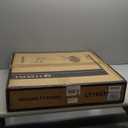 Floor Mobile TV Stand with Power Outlet, Rolling TV Cart for 27-65 Inch OLED LED Monitors, 6 Levels of Height Adjustment, Ambient Lighting on The Bottom Wheels Holds up to 88lbs, 400x400mm (Grain)