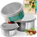 Kids Snack Containers for School, Stainless Steel, 12oz 7oz 3oz | BPA free metal lunchbox, leakproof silicone lids, kids lunch box, school snacks, dishwasher and freezer safe, 3 nesting sizes