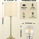 Rechargeable Table Lamp, 2-Pack, 8000mAh, Dimmable, Ambient Light, 2700K, Touch Control, Portable, LED, Wireless, Cordless, Battery Operated, Desk Lamp, Kitchen Lamp, Fabric Shade, for Dining Room
