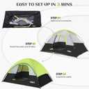 Camping Tent 2-4 Person, Waterproof Windproof Tent with Rainfly Easy Set up-Portable Dome Tents for Camping