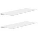 MKO 12" Floating Shelves for Wall, Small Metal Wall Mounted Shelf for Bathroom, Bedroom, Living Room, Kitchen, Little Hanging Shelves for Books/Storage/Room Decor 2 Packs, White