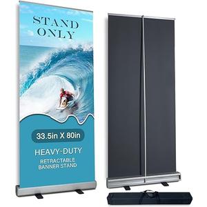 Heavy-Duty Retractable Banner Stand 33.5"x80" 1 UNIT with Padded Canvas Carry Bag (Stand ONLY) for Business and Trade Shows Advertising and Promotion