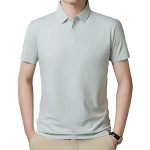 Men's Golf Polo Shirts Light Weight Business Casual Athletic Short Sleeve Polos Comfy Breathable Wicking (Gray, M)
