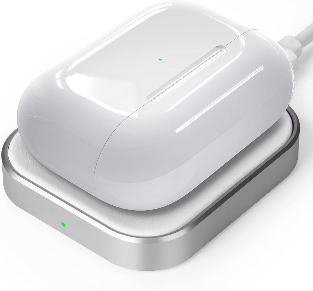 AirPods Pro Charger, Wireless Charging Station for AirPods Pro 3/ Pro 2/Pro, Wireless Charger for Airpods 4 (with Active Noise Cancellation)/ 3rd/ 2rd, White