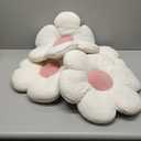 Beeveer 9 Pcs Cute Flower Pillow 15.75 Inch Flower Plush Throw Pillow Aesthetic Decorative Seating Cushion for Spring Back to School First Day of School Sofa Couch Bed Decor(Monochrome,White)