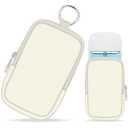 Hand Sanitizer Spray Case, Hand Sanitizer Holder Zippered Pouch, Cute Fashion Accessory with Snap Hook for Glow Mist and Power Mist 1FL OZ, White