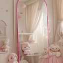 Antok 58" x19” Arched Full Length Mirror, Floor Mirror with Stand,Pink