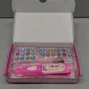 Hair Gem Stamper Kit,Bling Hair Jewels for Girls, Hair Styling Tool with Reusable Shining Diamonds, Christmas Birthday Arts & Crafts Gift for 5-12 Year Old Girl (Pink)