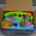 Magnetic Fishing Game Pool Toys for Kids 3 4 5 6 7 8, Water Table Bathtub Toys with Inflatable Pool, Bath Toys for Toddlers, Summer Outdoor Indoor Magnetic Fishing Toys Gifts for Boys Girls 3-5 4-8