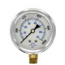 PIC Gauges PRO-201L-254M 0-1000 PSI Pressure Gauge, 2 1/2" Dial, 1/4" Male NPT Connection, Bottom Mount, Dual Scale, Glycerin Filled, Stainless Steel Case/Bezel, Brass Internals & Plastic Lens