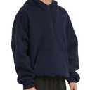FAIABLE Hoodies for Men Oversized Half Zip Pullover Fleece Sweatshirts Heavyweight Sweater Hoodies Fall Winter Fashion Outfits Streetwear Clothes, Navy XL