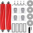 20 Pack Replacement Parts for Q Revo Robot Vacuum Cleaner Accessory Replacement Kits (2 Rolling Brushes + 4 HEPA Filters + 4 Dust Bags + 4 Mop Pads + 4 Side Brushes)