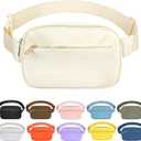 Fashion Fanny Bag-Waist Pack With Adjustable Belt Bag-Unisex Crossbody Pack For Travel Running Hiking-Beige (3-Zipper Beige)