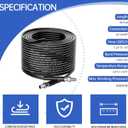 Sewer Jetter Kit for Pressure Washer 50FTDrain Cleaner Hose 1/4 Inch NPT Corner, Rotating and Button Nose Sewer Jetting Nozzle Kit Waterproof Tape Pearl Corsage Pin and Spanners 5800PSI