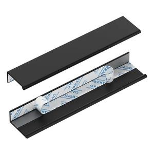 Goldenwarm 12 Pack Black Adhesive Cabinet Handles Peel and Stick Cabinet Handles Black Finger Pulls for Dresser Bathroom, Aluminium Alloy