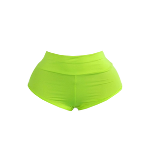 Women Retro Solid Silk High Waisted Scrunch Butt Lifting Booty Shorts Hot Pants S