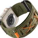 Bandletic Compatible with Apple Watch Ultra 2 Band for Men, Wide Tactical Military Nylon Rugged Sport Solo Loop for iWatch 49mm(Ultra 3/2/1),46mm(11/10),45mm(9/8/7),44mm(SE3/SE2/SE/6/5/4),42mm(3/2/1) (Army Green)