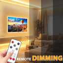 Lamomo COB LED Strip Lights Pro, 16.4Ft Warm White Dimmable Self-Adhesive Led Rope Light with Remote, Flexible Cuttable Waterproof 3000K Silicone Neon Tape Lights for Bedroom, Indoor, Outdoor,Cabinet