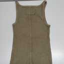 Free People Womens Scoop Neck Ribbed Tank Top Summer Sleeveless Layering Shirts, Army Green Small