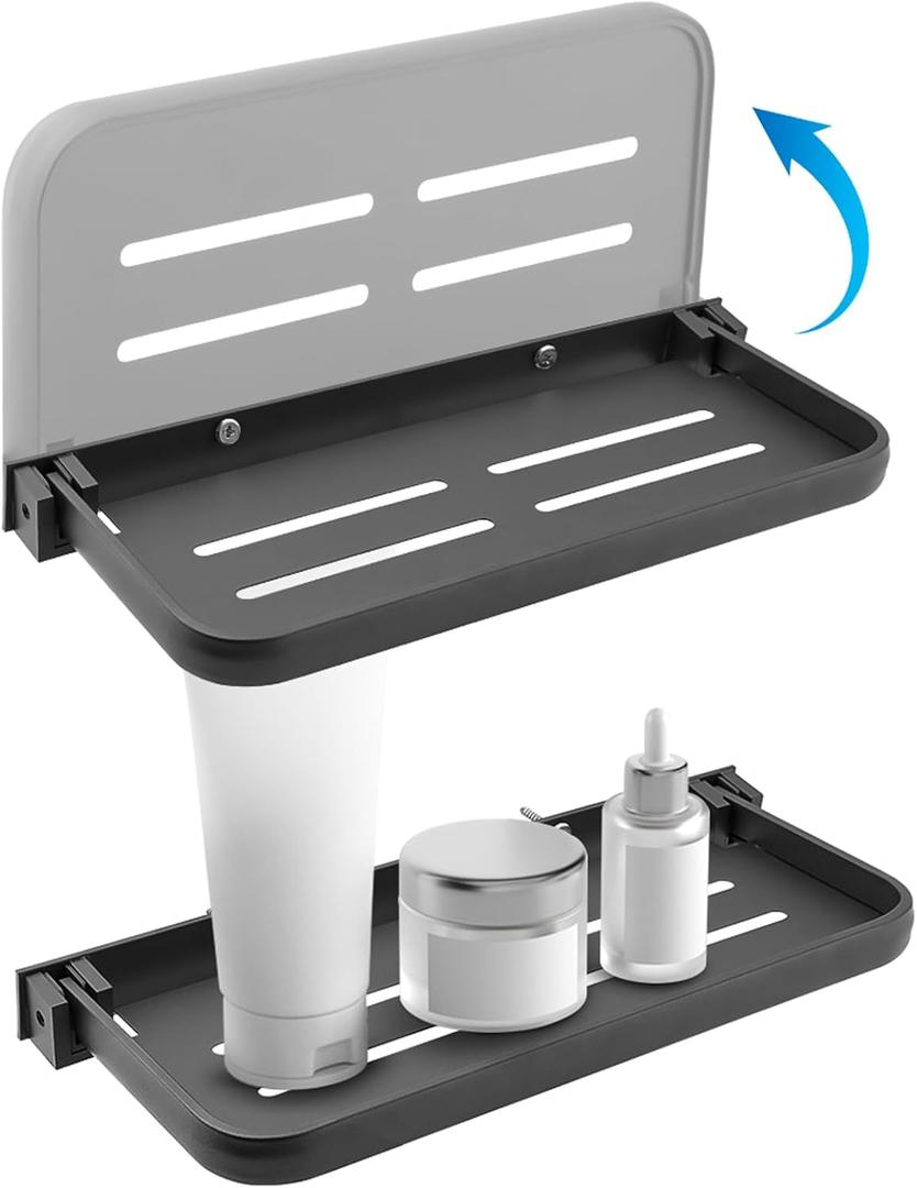 LOQJSS RV Aluminum Foldable Shelf,90 Foldable Wall Shelf RV Shelves Aluminum RV Shelf,Wall-Mounted Folding Shelves,for Camper, Trailer Bed, Kitchen and Sofas