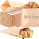 800 Pack Wax Paper Sandwich Bags 6x7 inch, Greaseproof Bag Paper Cookie Bags Bakery Wax Bag for Food, Cookie, Candies and More(Kraft) 
