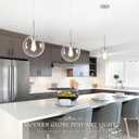 KoKo&Yukina 10" Modern Globe Pendant Light 2 Pack Mid-Century Nickel Pendant Lights Kitchen Island Height Adjustable Clear Glass Pendant Light Fixture for Dining Room Bedroom Hallway Sink Bulbs Incl.