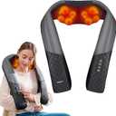 KINGJOY Neck and Shoulder Massager with Heat, Shiatsu Neck and Back Massager for Back, Shoulder, Legs, 2025 Upgraded 4D Kneading Deep Tissue Pain Relief, Gifts for Women/Men/Mom/Dad, Plug-in Use Only