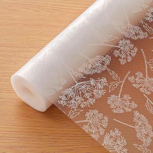 Cooyes Shelf Liners for Kitchen Cabinets, Refrigerator Liners Waterproof & Oil-Proof Kitchen Cupboard Liner Drawer Mats EVA Material Non Adhesive Fridge Liner for Shelves11.8" W x 118" L (Ivory)