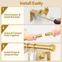 YaFex Curtain Rods 32-58 Inch, Heavy Duty 1 Inch Adjustable Curtain Rod for Windows, Gold Short Window Treatment Rods, Modern Design, Easy Installation