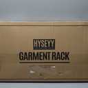 HYSEYY Heavy Duty Clothes Rack Load 450 LBS, Metal Garment Rack, Standing Rolling Clothing Rack for Hanging Clothes with Sturdy Wheels & Shelves, Portable Closet Wardrobe Rack,Sliver