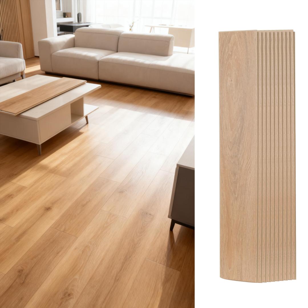 15 Sq.Ft.Vinyl Click-Lock Rigid FlooringSofter & Quieter Underfoot, Non-Slip & Waterproof, Scratch-Resistant,Low-Formaldehyde Comfort Core Planks(Warm Walnut)