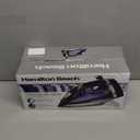 Hamilton Beach Steam Iron for Clothes & Garment Steamer with Smooth Press Stainless Steel Soleplate, 1200 Watts, 8 Retractable Cord, Black (14214)