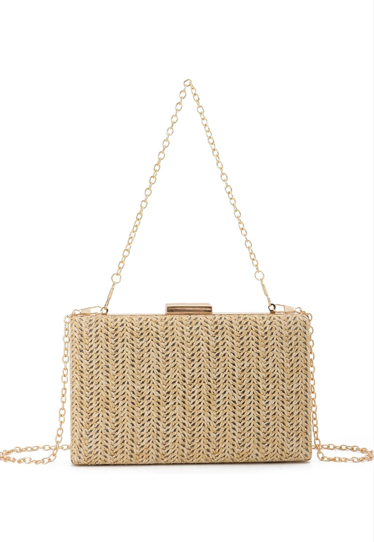 Summer Straw Clutch Purses for Women Raffia Evening Bag Woven Crossbody Handbags for Party Wedding
