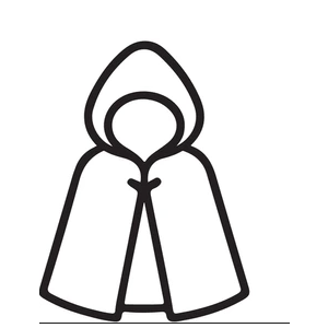 White and black hooded costume accessory, perfect for Halloween.