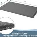 Anti Fatigue Mats Industrial 3' x 5' 15/16" Thick Ergonomic Standing Mat Commercial Kitchen Mat Heavy Duty Diamond Plate Shop Floor Mat Helps Relieve Back and Leg Soreness, Grey