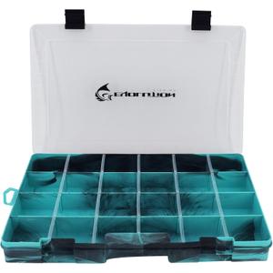 Evolution Outdoor 3700 Drift Series Fishing Tackle Tray  Colored Tackle Box Organizer with Removable Compartments, Clear Lid, 2 Latch Closure, Utility Box Storage (1 pk, Seafoam Green)