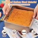 Square Cake Pan, Nonstick Deep Baking Sheet Square Baking Pan Stackable Thickened Carbon Steel Baking Sheet Dishwasher Safe For Brownie Cake Bread (Large)