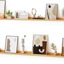 Floating Picture Ledge Shelves for Wall Set of 2, 95 Inches Picture Ledge Shelf with Long Large Nursery Book Shelf for Toys Storage Kids Bookshelf Wall Mounted Living Room Bedroom Decor Frames, Oak