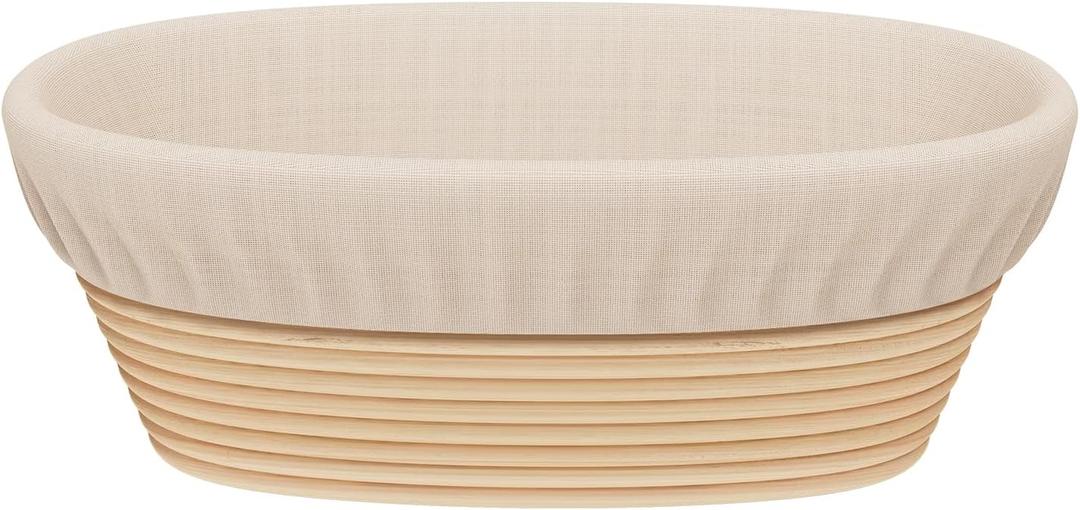 Sondiko Oval Bread Proofing Basket, Handmade Sourdough Bread Baking Supplies, Banneton Bread Proofing Basket Brotform with Proofing Cloth Liner for Sourdough Bread, Baking