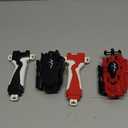 2 Pack String Launchers and Grips, Battling Burst Launcher, Left/Right Spin, Only Compatible with Burst, Two Launch Modes Gyros(Black+Red)