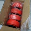 5 Inch Polyurethane Caster Wheels- Polyurethane on Polyolefin Core Wheel with Double Roller Bearing, Casters Set of 4 Heavy Duty with 4000 lbs Capacity, Use for Handling, Industrial Trolleys