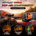 GOYOJO AC-2 PCP Air Compressor, 4500 PSI/30 MPa Portable Oil-Free Air Pump, Up to 45 Min Continuous Runtime, 12V DC & 110V/220V AC Converter, for PCP Airguns & HPA Paintball Tanks